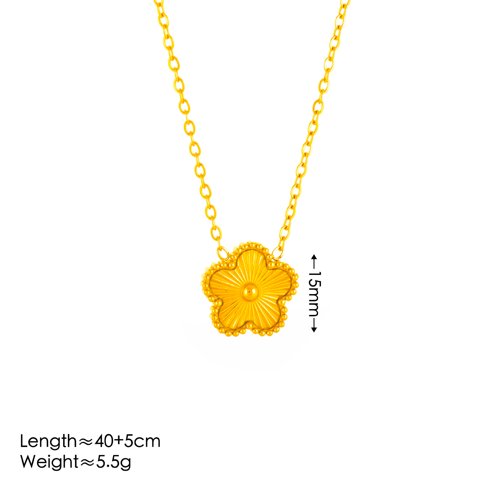 Simple elegante traje de la joyería de La Flor de cinco hojas trébol láser titanio acero ciruela flor moda todo partido en línea rojo joyería de moda