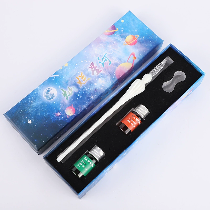 Glass rollerball pen, ink, brush for elementary school students, Birthday gift