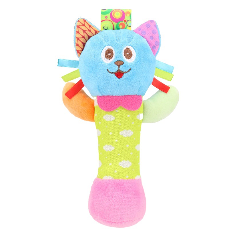 Earthmama bebé sonajero juguete animal mano palo con dispositivo BB tambor de mano educación temprana muñeca calmante
