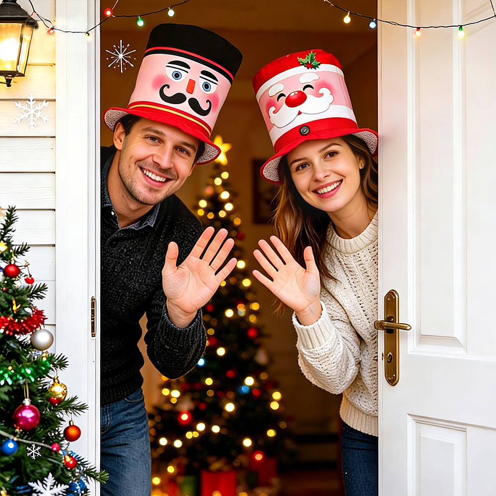 Nuevo sombrero de Navidad transfronterizo de EE.UU. Tío Sam sombrero navideño accesorios de decoración de dibujos animados para niños sombrero alto sombrero superior image 1