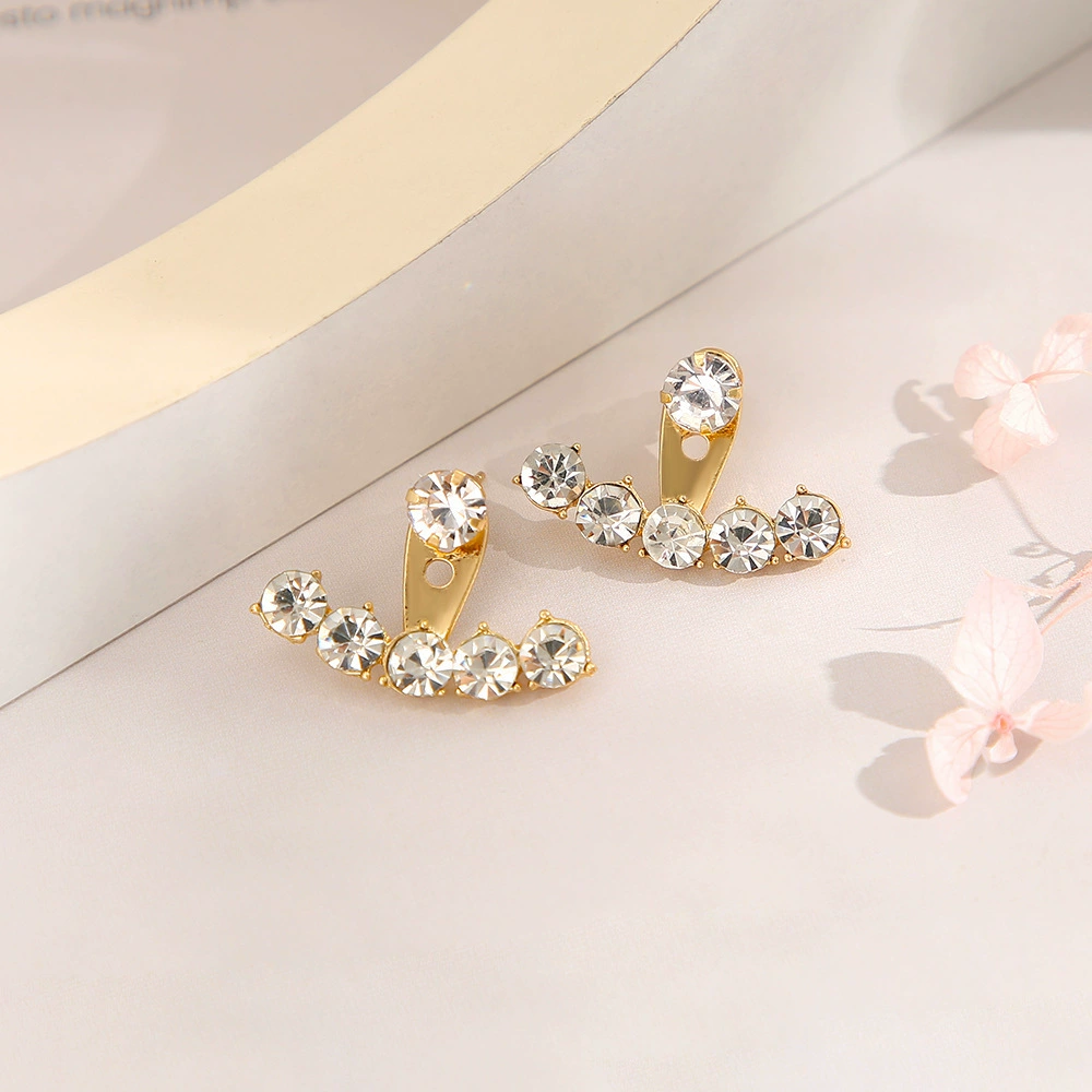 Creative fashionable brand small design earrings, zirconium from pearl, for import, french style