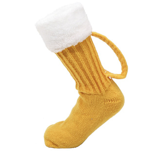 ơ���m��ë���m3D Beer Mug Socks�ﶬᘿ��_�׵ذ��m��ů��Ͳ�m