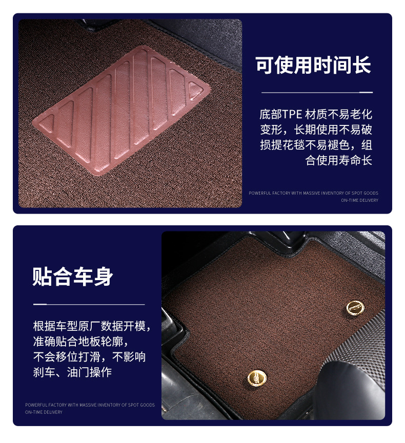 Full-Coverage Tpe Car Floor Mats, Double-Layer Detachable and Wear-Resistant, Suitable for All Car Models