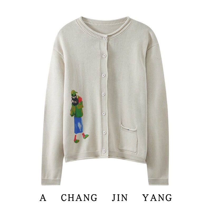 Fashionable Casual Long-Sleeve Sweater Cardigan for Women, 2026 Spring and Autumn New Style, Loose Artistic Retro Cotton Knit Cardigan Fashionable Casual Long-Sleeve Sweater Cardigan for Women, 2026 Spring and Autumn New Style, Loose Artistic Retro Cotton Knit Cardigan