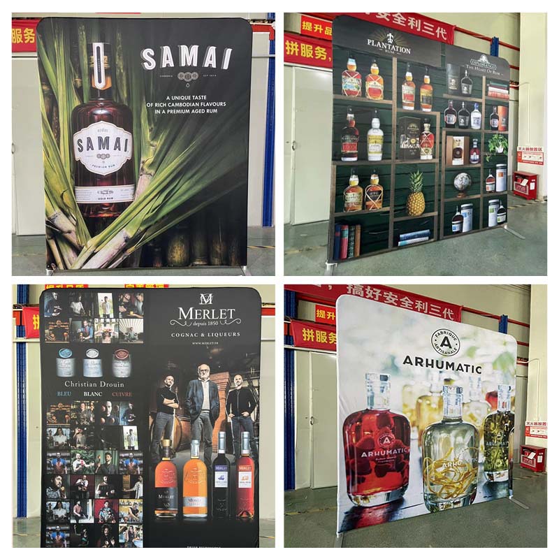 Panel de pared para eventos de instalación rápida, panel de firmas, expositor de malla portátil, accesorios de soporte de exhibición de aleación de aluminio al por mayor