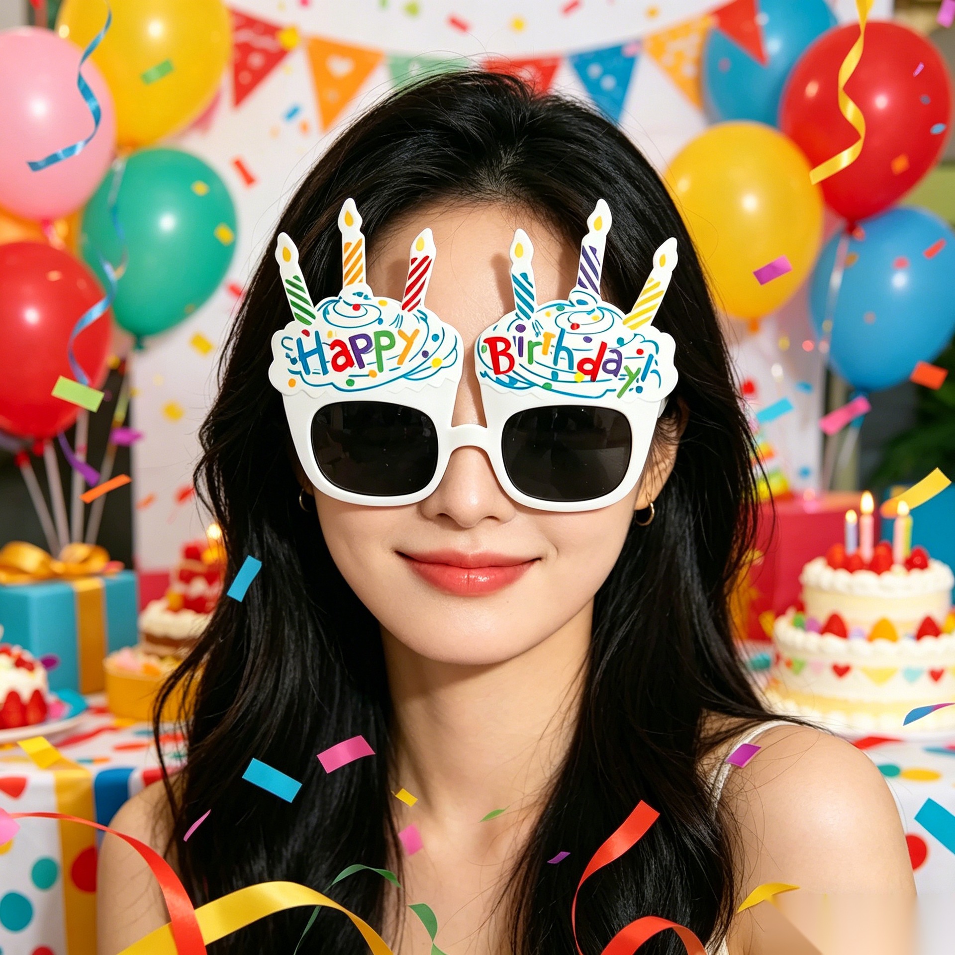 Cumpleaños temático fiesta gafas extrañas feliz cumpleaños pastel vela gafas de diseño de cumpleaños accesorios de fotos