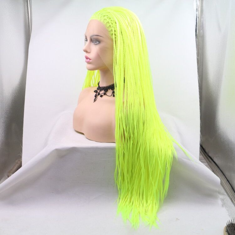 Europa y América NEWLOOK Front encaje moda nuevo cabello largo trenza peluca transfronteriza Lace Front Wigs