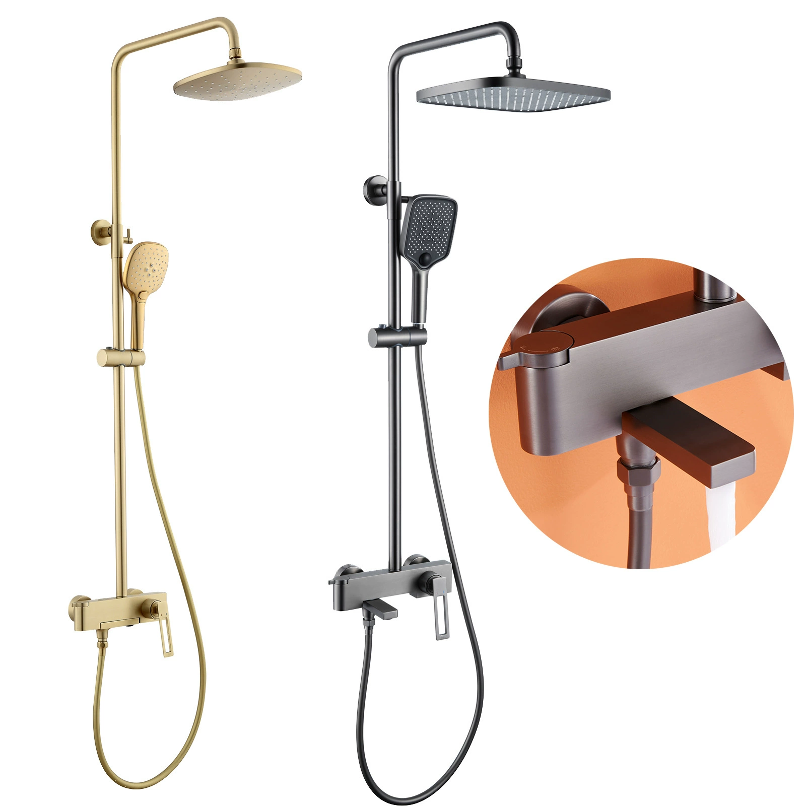 HIDEEP для ванной комнаты домашнего душевого шкафного пистолета серый душевой душ набор производителей оптом современный и простой тип