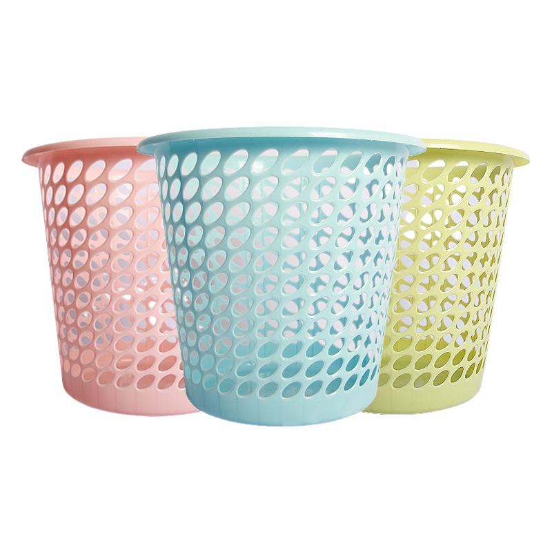 Botes de basura de plástico al por mayor para baño y sala de estar, papelera hueca, cubo de basura de alta gama estilo moderno para el hogar.