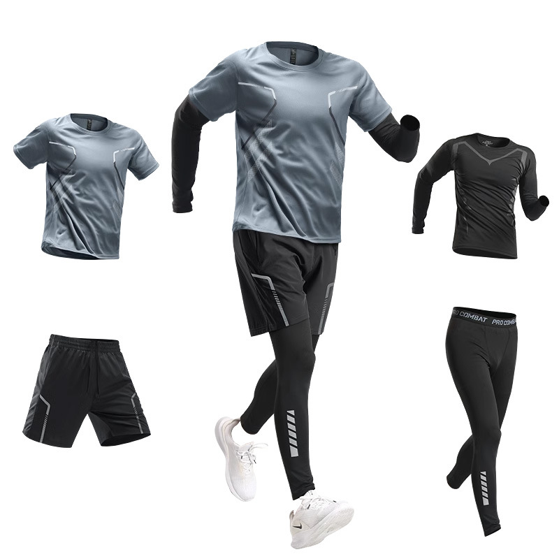 Trajes deportivos para hombres corrida de la mañana otoño invierno ropa seca rápida equipo de corrida de invierno ropa de gimnasio entrenamiento de baloncesto