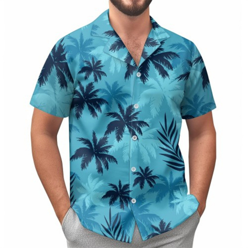 Cross-Border Ebay Hot-Selling Summer 3D Printed Casual Hawaiian Beach Short-Sleeved Shirts for Men and Women Cross-Border Ebay Hot-Selling Summer 3D Printed Casual Hawaiian Beach Short-Sleeved Shirts for Men and Women