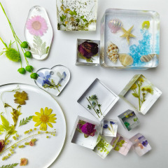 植物標本水晶滴ゴムブロック真花コースターdiy置物ペンダント創意プレゼントフォトフレーム精致贈り物