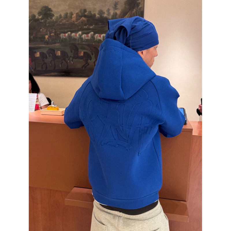 CentralCee's same style American streetwear SynaWorld hip-hop embossed zip-up hooded sweatshirt CentralCee's same style American streetwear SynaWorld hip-hop embossed zip-up hooded sweatshirt