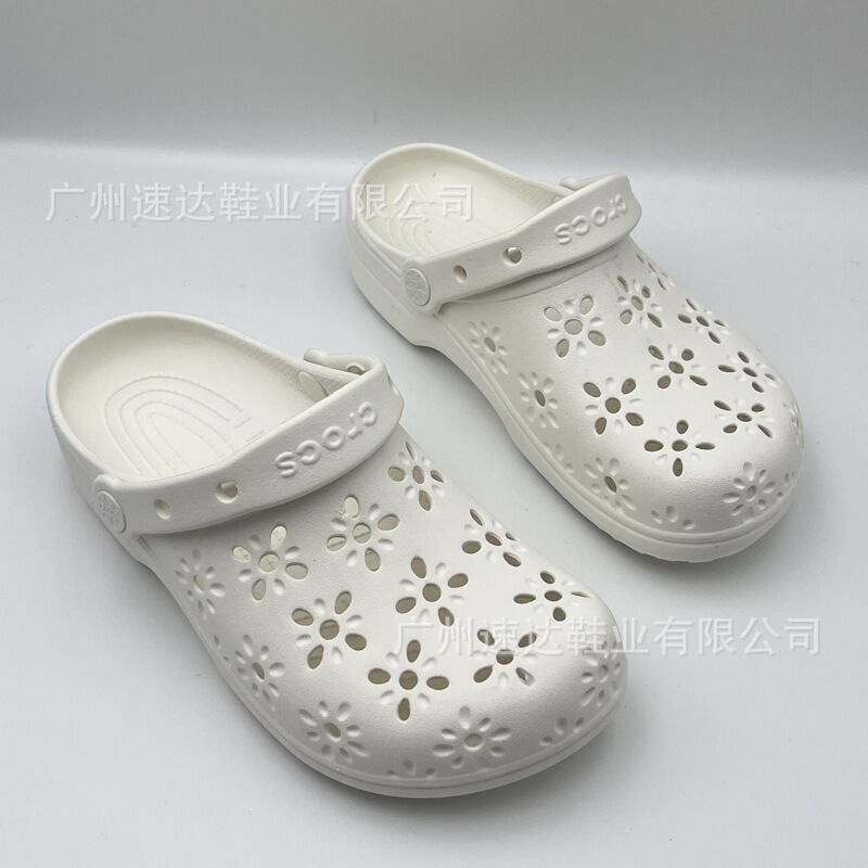G Brand Closed-Toe Eva Floral Clogs 2025 New Model for Outdoor Wear, Breathable Beach Shoes, Half-Slip Sandals, Trendy