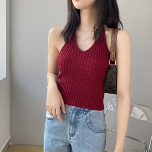 Jiawei Vest Bottoming Female Backless Sexy Sexy Summer Outer Wear New Halter Suspbottomer Female Model B8079