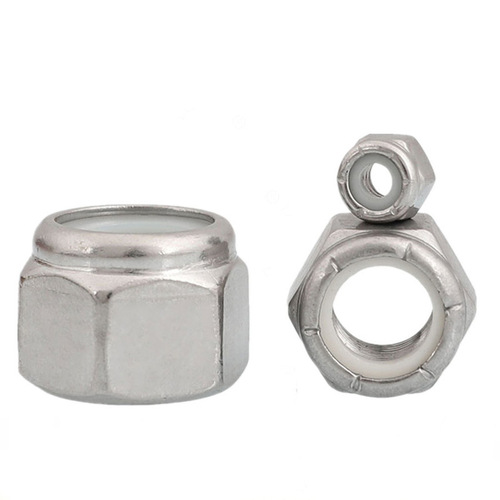 304 stainless steel American-made anti-loosening nut Self-locking anti-slip nut Inch-made nylon locking fine-thread nut