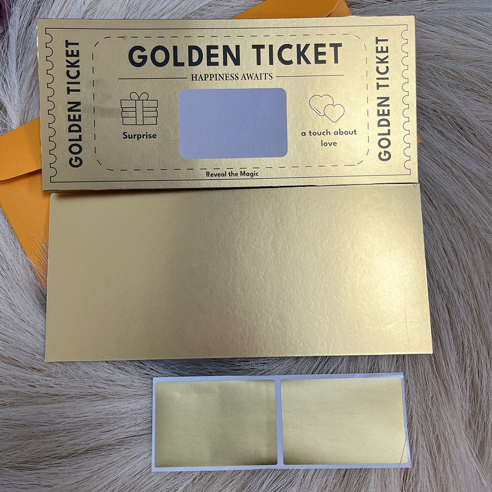 亚马逊热销现货金票刮刮卡带信封Diy刮刮卡片情人节惊喜金箔卡片