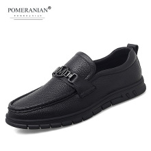 Pomeranian头层牛皮男式商务皮鞋马衔扣软面真皮透气驾车司机鞋潮