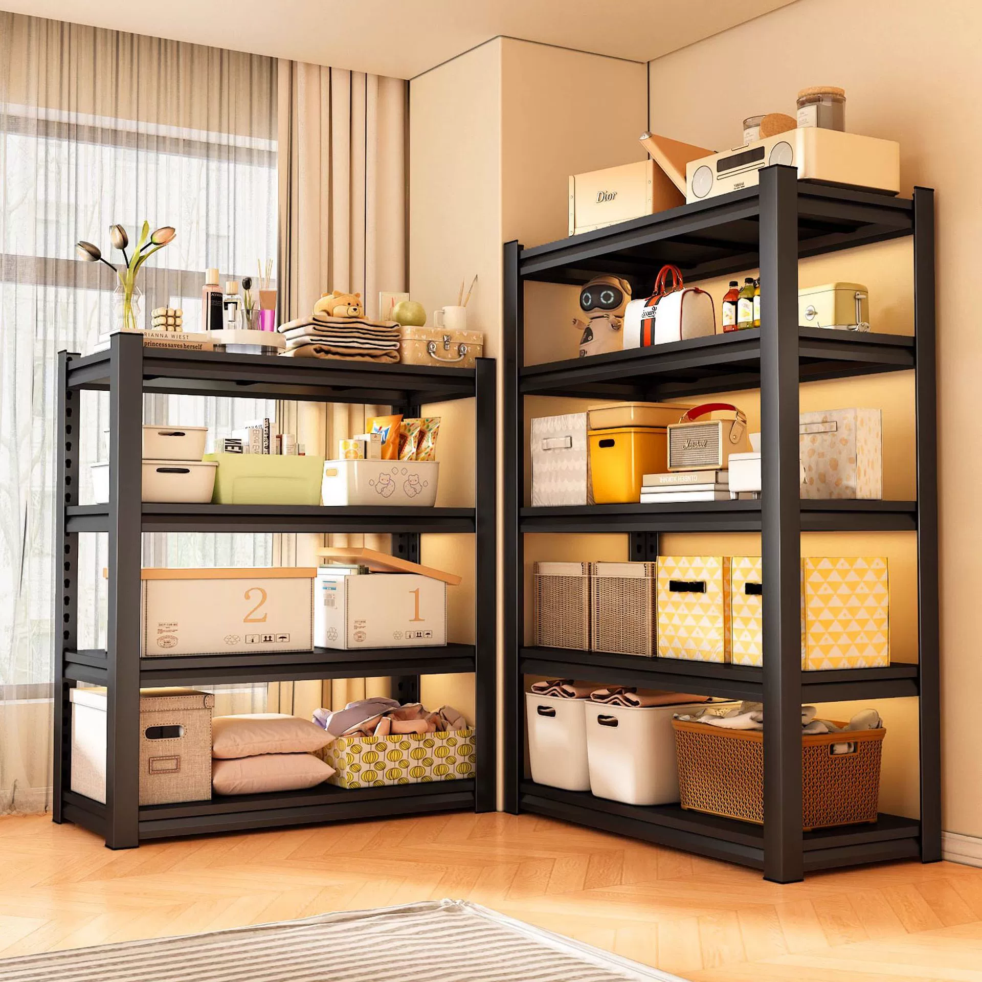 Домашние полки Многослойная гостиная хранения металлические полки напольные книжные полки подвальные полки