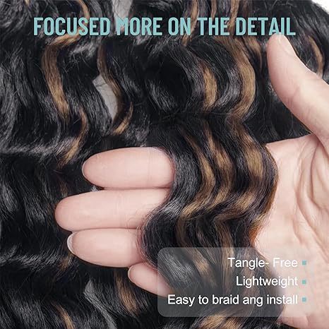 African Black Deep Twist Mixed Color Wave Crochet 15 Strands Synthetic Braiding Dreadlock Curly Hair Ha Sou_voghion.com
