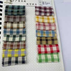 春夏色织新品韩风肌理高品质格子条纹男女童装衬衫连衣裙吊带鞋材