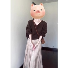 早秋季女装茶系穿搭时尚气质高级感慵懒风针织毛衣半身裙两件套装