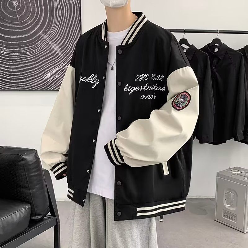 Cross-border Spring and Autumn Sports Hong Kong Style Baseball Jacket Men's Casual Top Student Handsome Ins Trendy Loose Outerwear