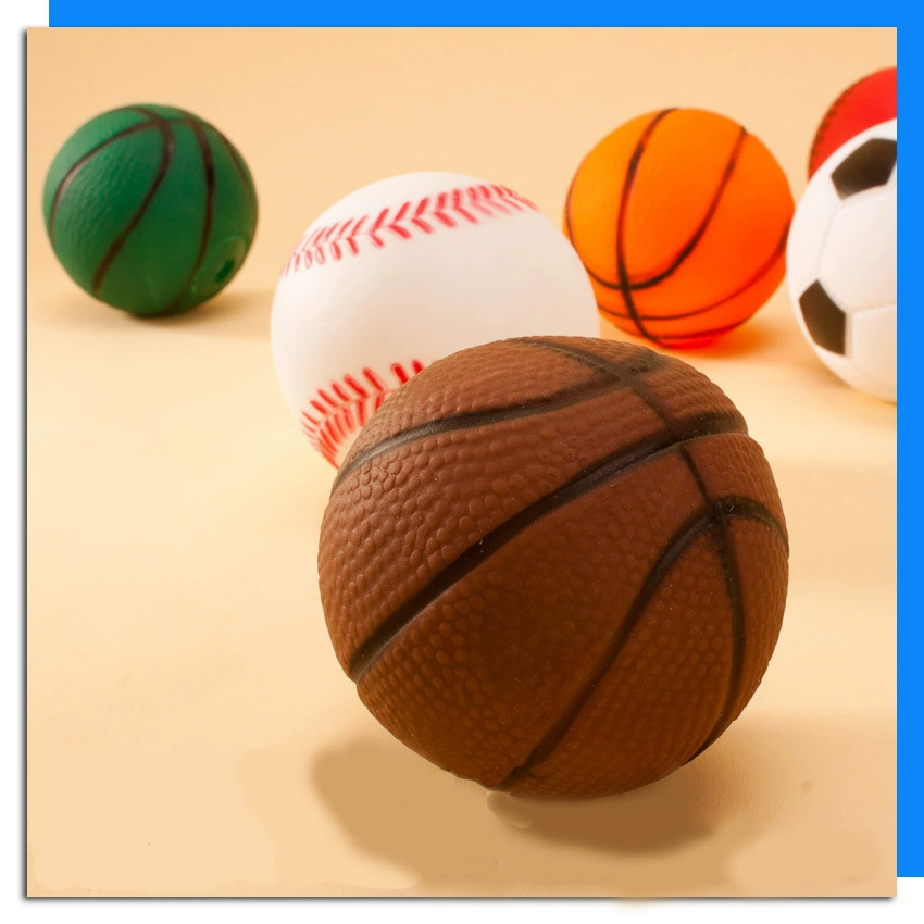 Домашние животные маленький баскетбол маленький футбольный тренировочный мяч пустотелый собачий эмалированный игрушечный мяч молярный Тедди вокальные кости