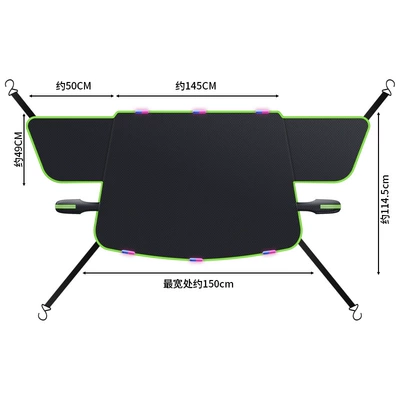 Cover Car Cover, Car snow shield - 6024-oxford-cloth-6-magnetic-sunshade-green-reflective-strips