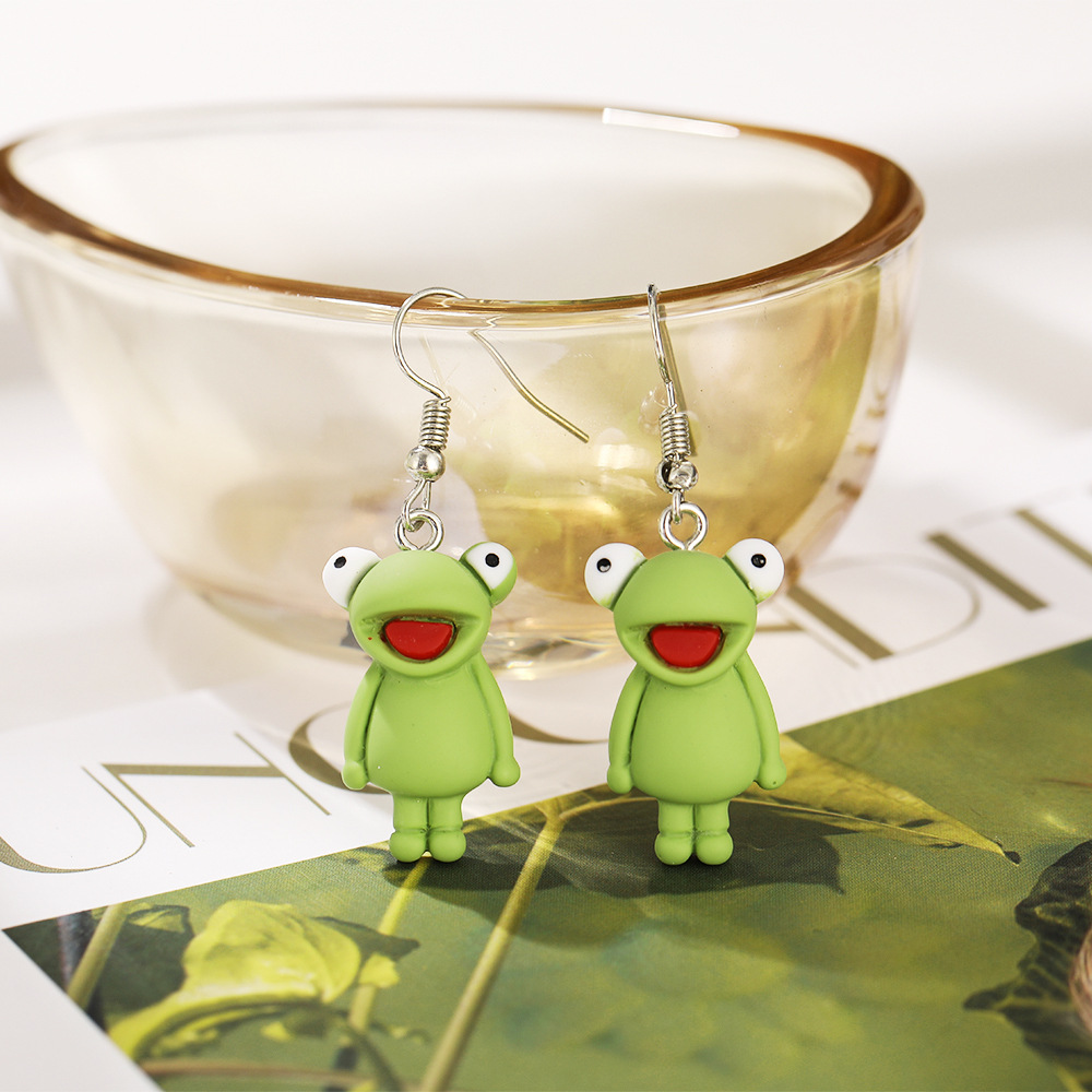 Fashion green frog earrings wholesalepicture5