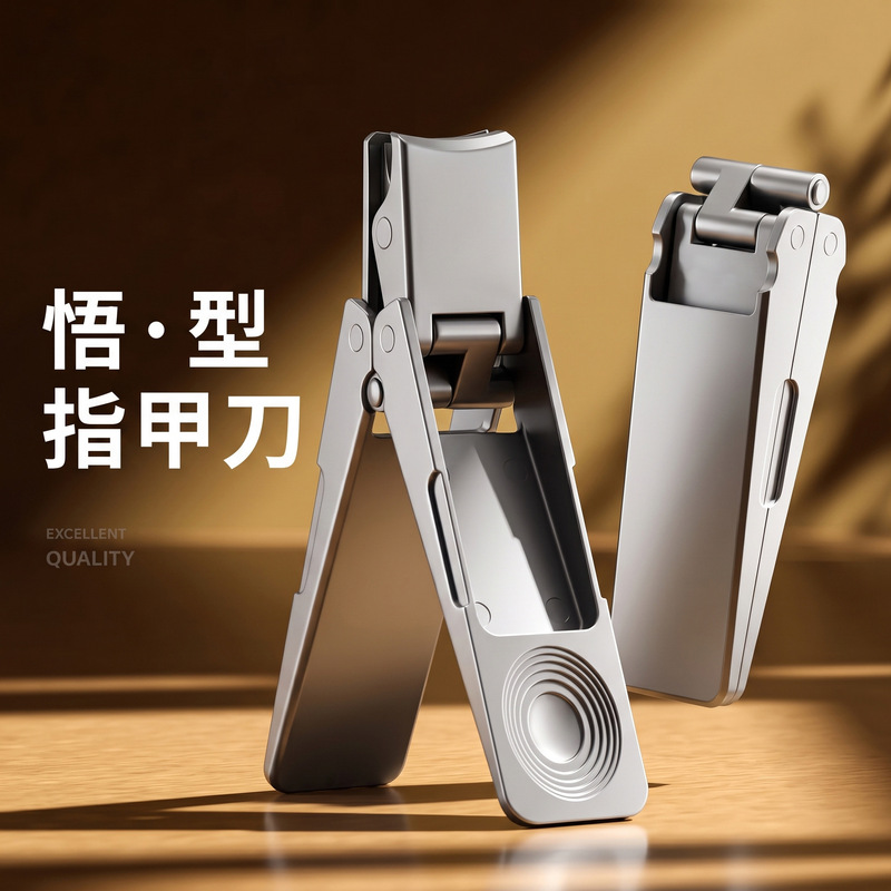 New foldable nail clippers, single angled tip, for trimming nails at home, nail groove trimming, and preventing nail splinters