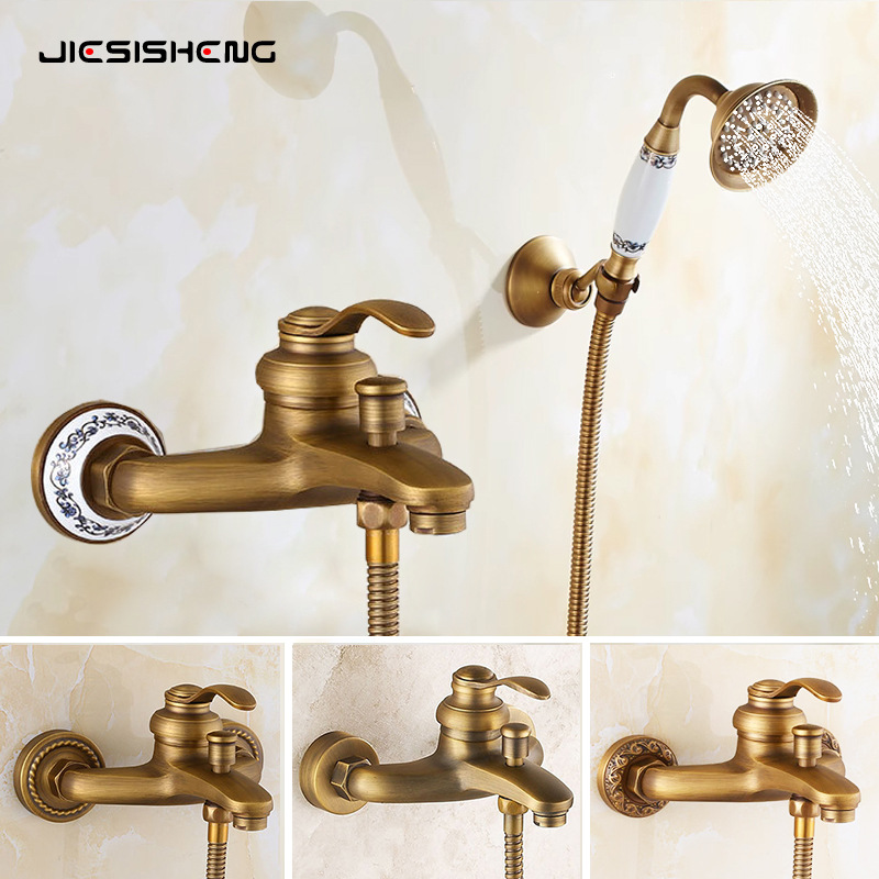 Cross-Border French Antique Simple Shower Set Bathroom Bathroom Small Apartment Split Type Liftable Shower Head