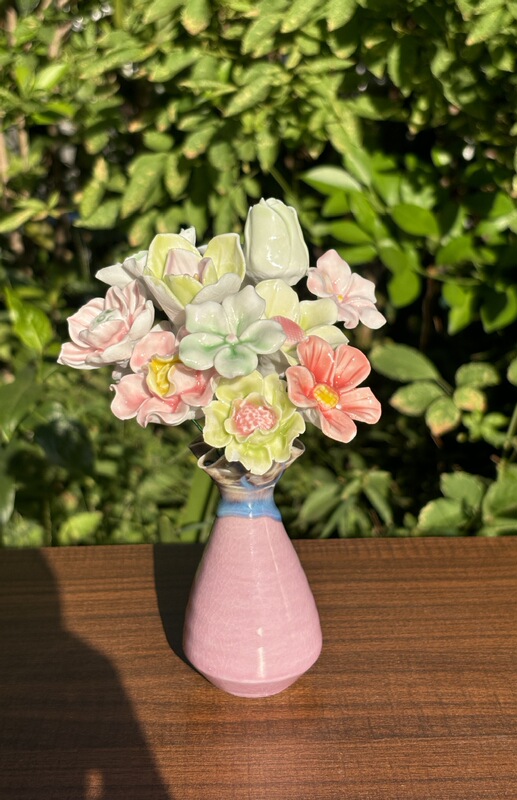 Zhaozhu Jingdezhen 高温手作りセラミックフラワーフル模擬花花瓶装飾花束ガールフレンドギフト|undefined