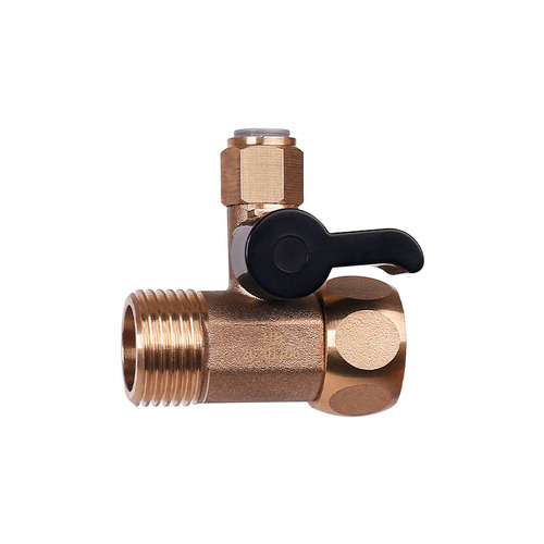 Water purifier water inlet three-way ball valve switch joint valve accessories pure water machine 4-point to 2-point conjoined three-way angle valve