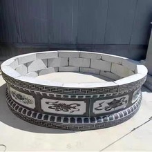 墓石碑青石围坟石农村墓地花岗岩石雕圈坟石大理石浮雕墓碑厂家