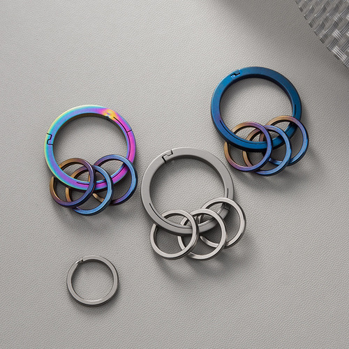 Wholesale titanium alloy quick release keychain pendant creative personalized car chain DIY material accessories key ring ring hanging