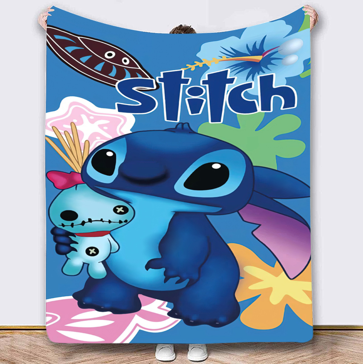 Stitch crossover TEMU explosión manta impresión de dibujos animados Stitch anime franela manta sofá manta