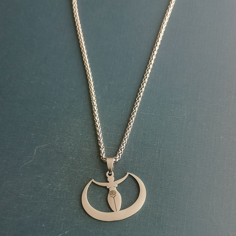 Exotic Yoga Gymnastics Moon Pendant Necklace for Women