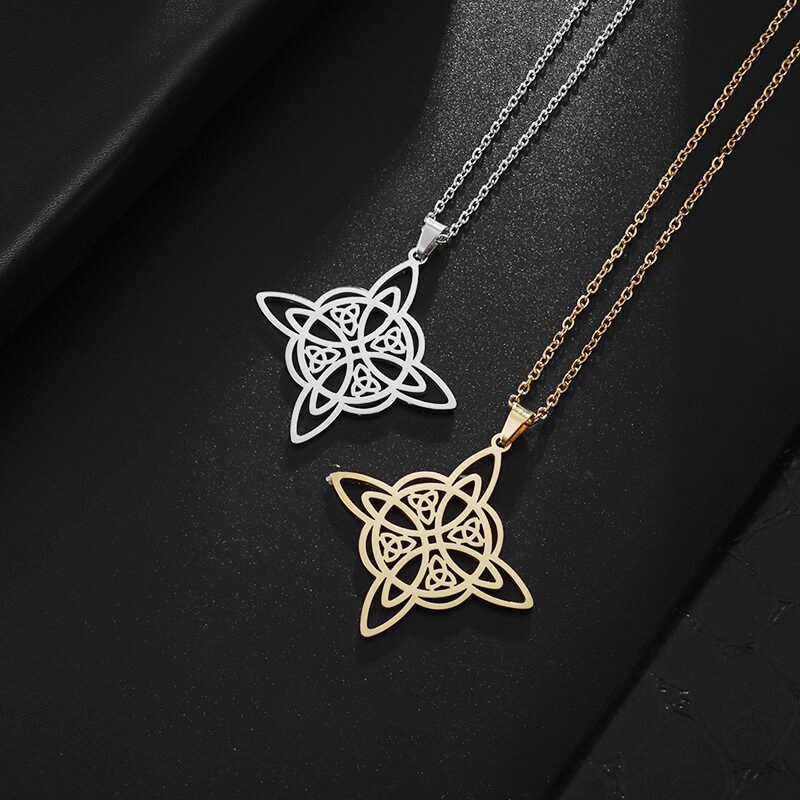 10g Weight Titanium Steel Pendant Material Pendant Necklace Classification Titanium Steel Chain Material Hip-Hop Retro Witches Knot Titanium Steel Plating Unisex Pendant Necklace