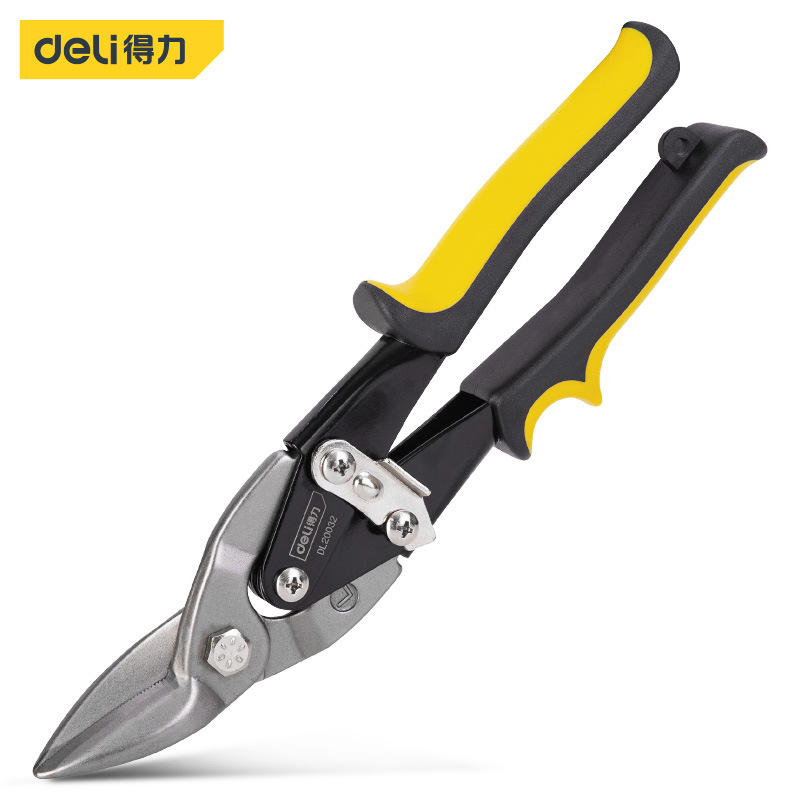 得力工具DL20030直头航空剪多功能不锈钢强力龙骨金属片铁皮10寸