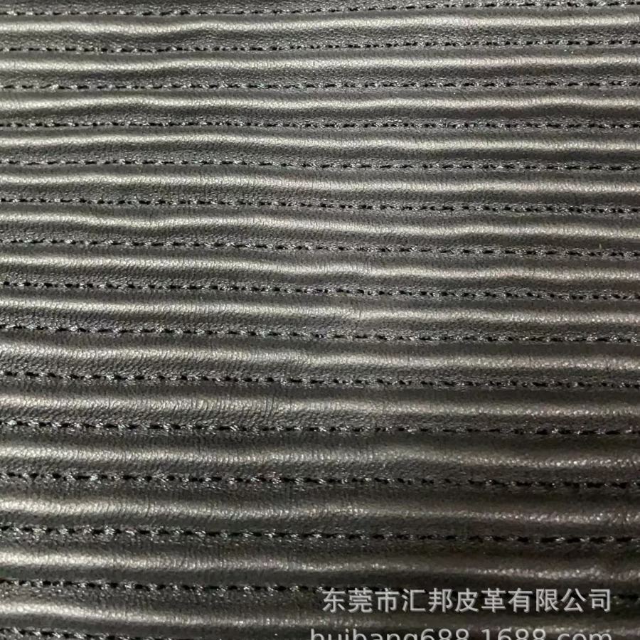 厂家弹力羊皮褶皱条纹绵羊真皮头层皮料皮革 高档服装鞋帽手套