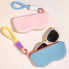 [コントラストカラーストラップ] ドーパミンキャンディーコントラストカラーメガネバッグサングラスサングラス収納保護カバーバッグ旅行便利