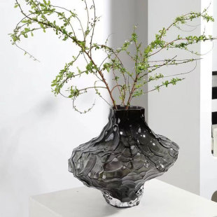 Scandinavian Ornaments Ins Style Valley Vase Asymmetrical Glass Vase Flower Arrangement High-End Home Living Room Decorations