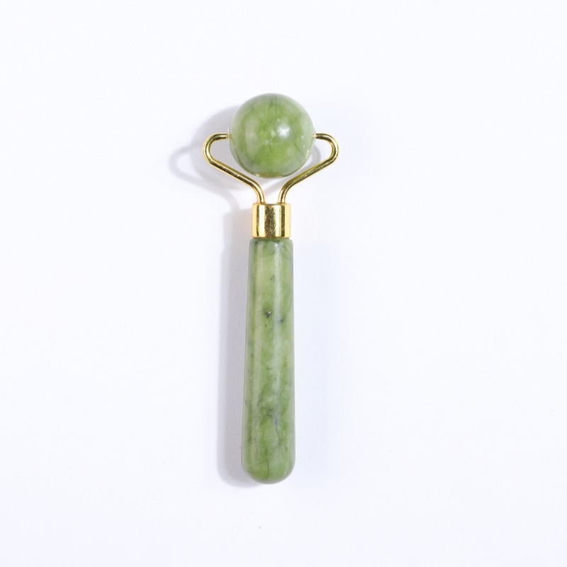 Rodillo Masajeador Facial de Jade de Doble Cabezal Jade Natural manual para masaje facial