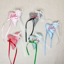 韩国ins新款丝带刺绣字母彩色爱心发圈配饰甜美可爱发绳辅料配件