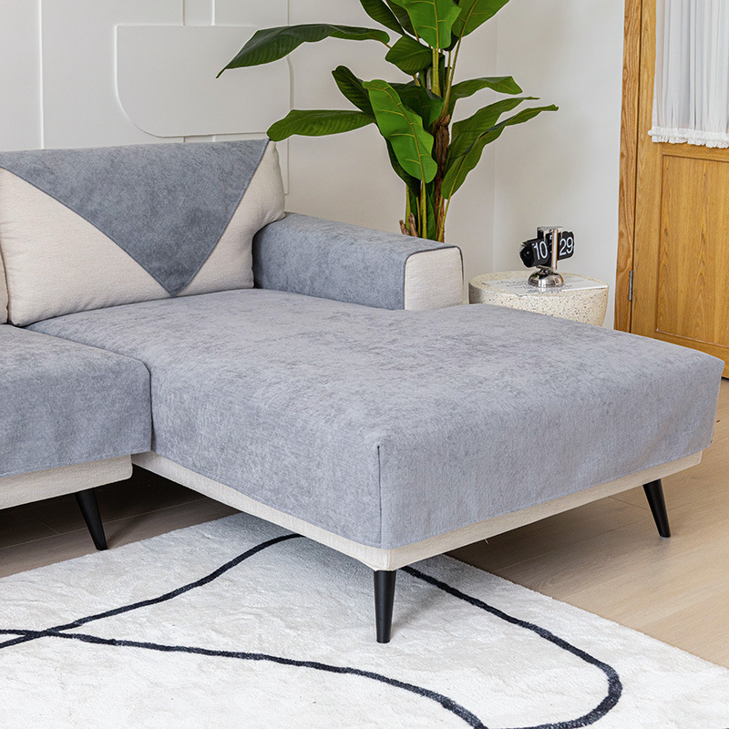 Chenille light luxury simple sofa cushion four seasons universal fabric non-slip modern Nordic leather solid wood cover towel wholesale