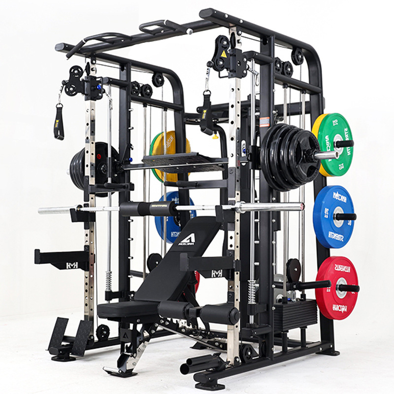 Gimnasio comercial Smith máquina fuerza equipo de entrenamiento integral traje combinación hogar multifuncional cuclillas rack