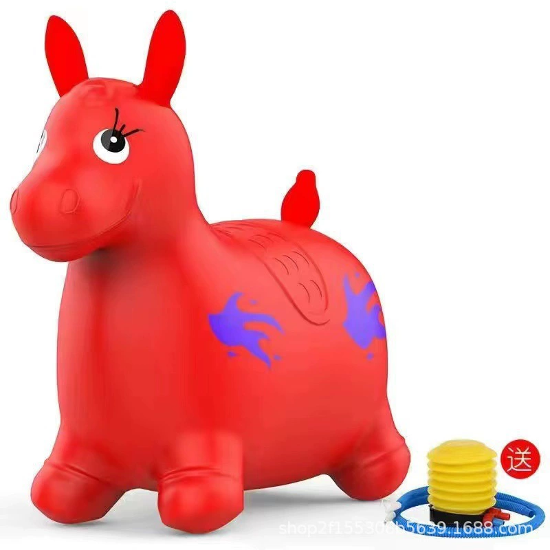 Inflatable rubber toy for jumping with seat for kindergarten