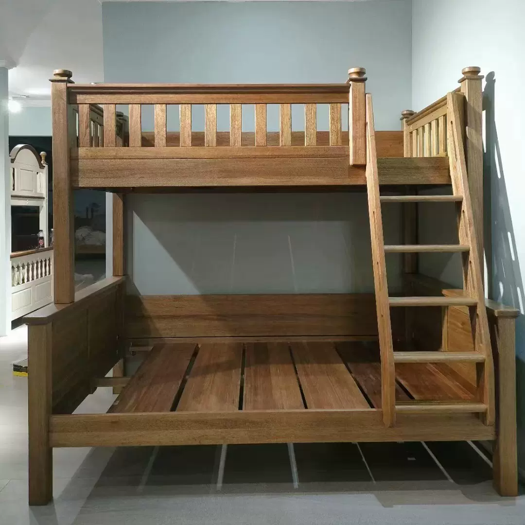 檀丝木上下床实木儿童床上下床子母床家用小叶龙凤檀上下铺双层床