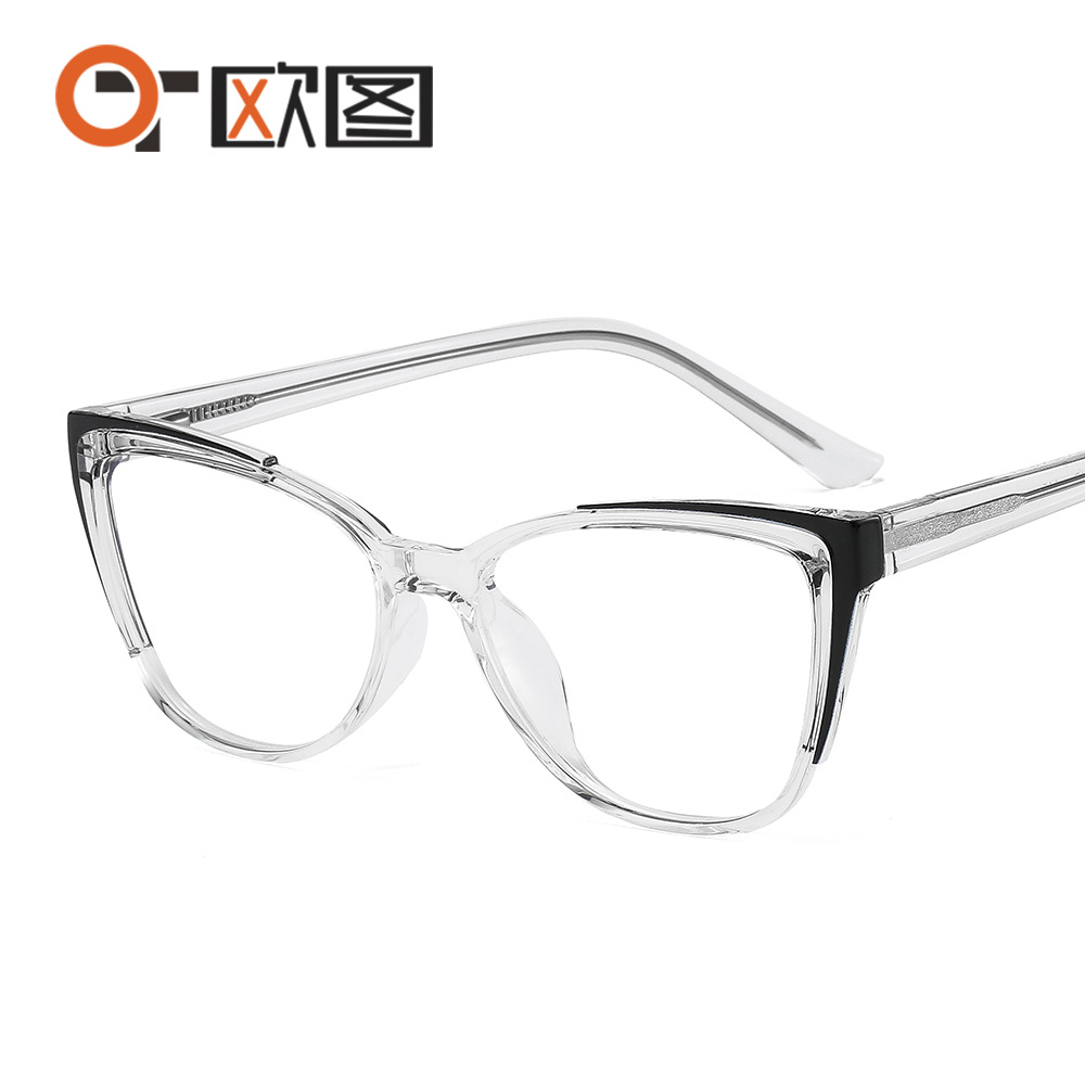 New glasses frame TR90 plate core anti-blue radiation anti-myopia cross-border European and American hawksbill 7006
